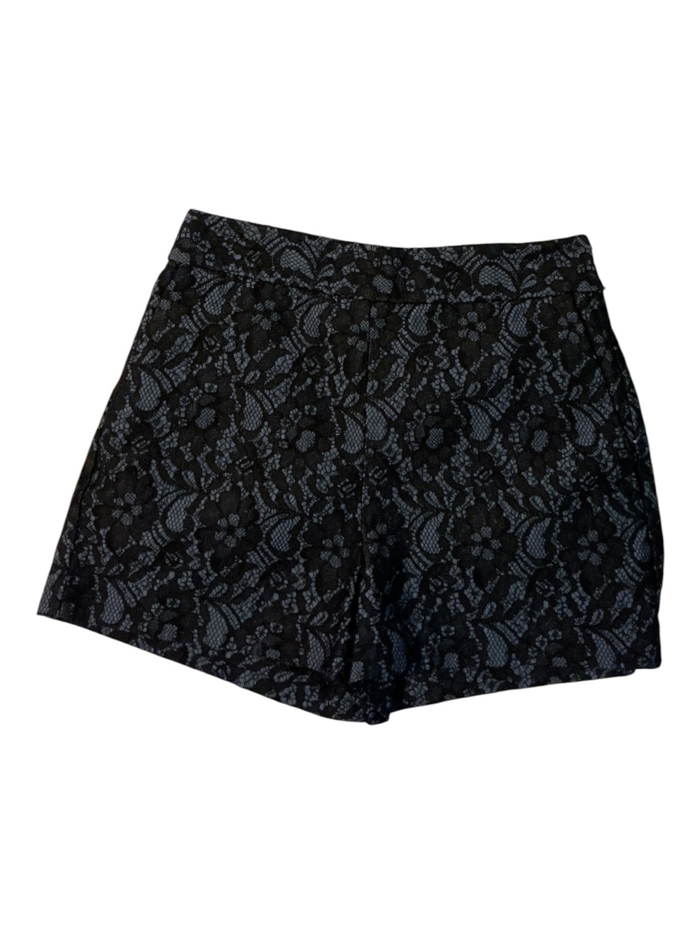 Express Black Floral Lace High-Waist Shorts